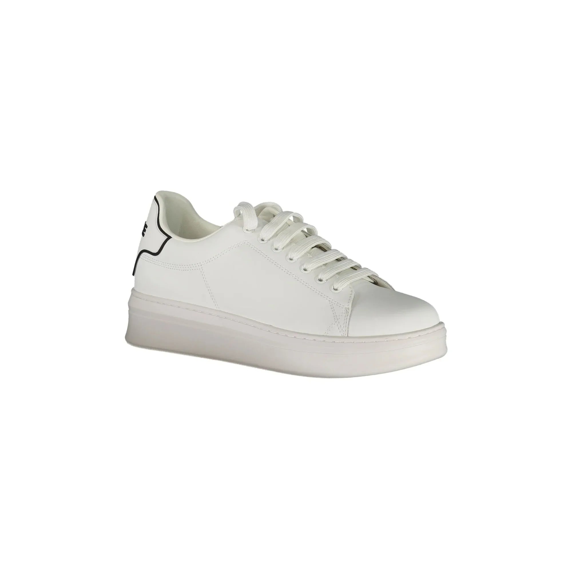 GAELLE PARIS Men's White Sneakers with Contrast Details