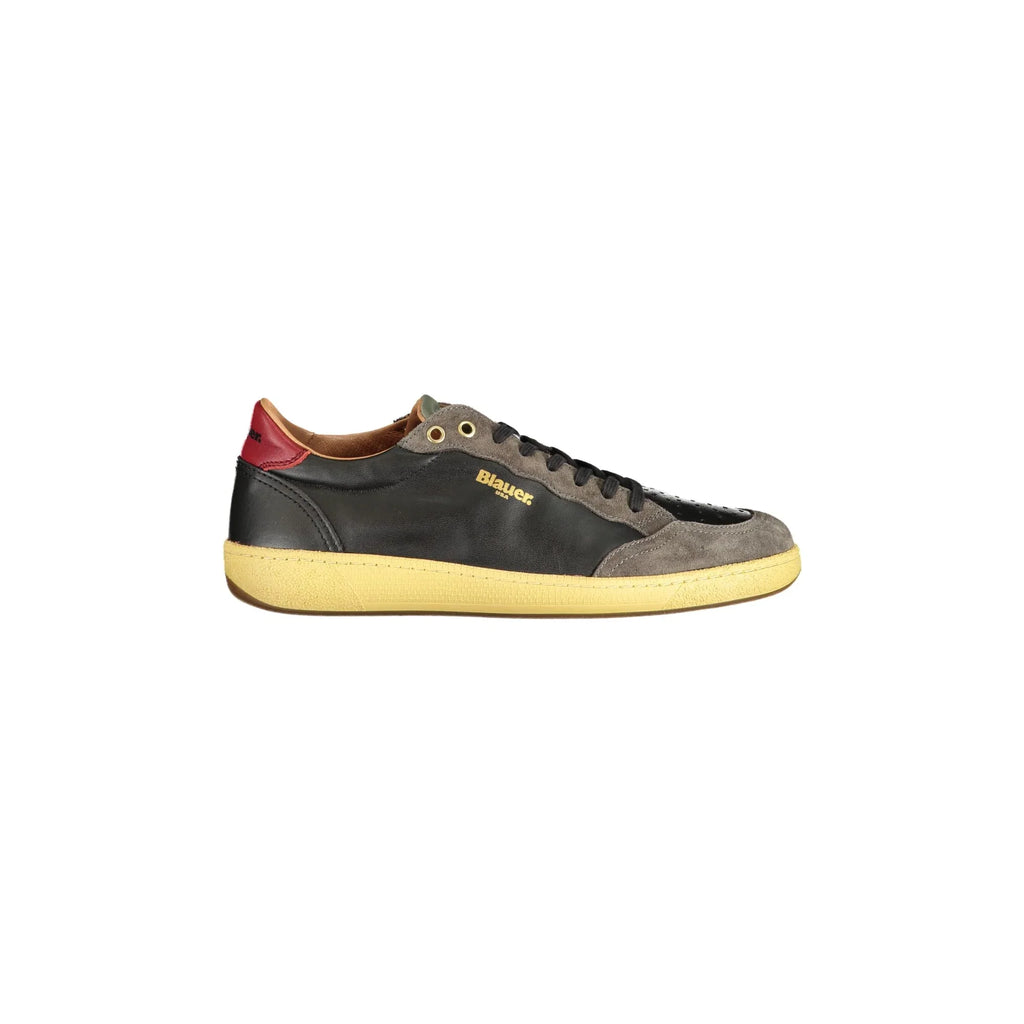 BLAUER Men's Black Sneakers with Removable Footbed