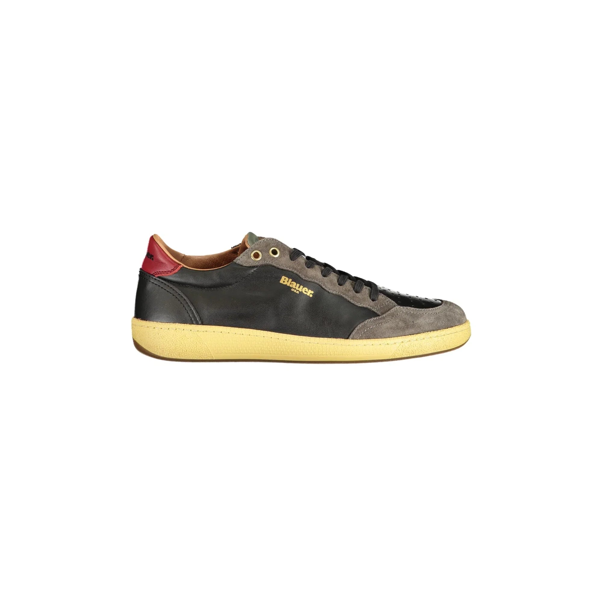BLAUER Men's Black Sneakers with Removable Footbed