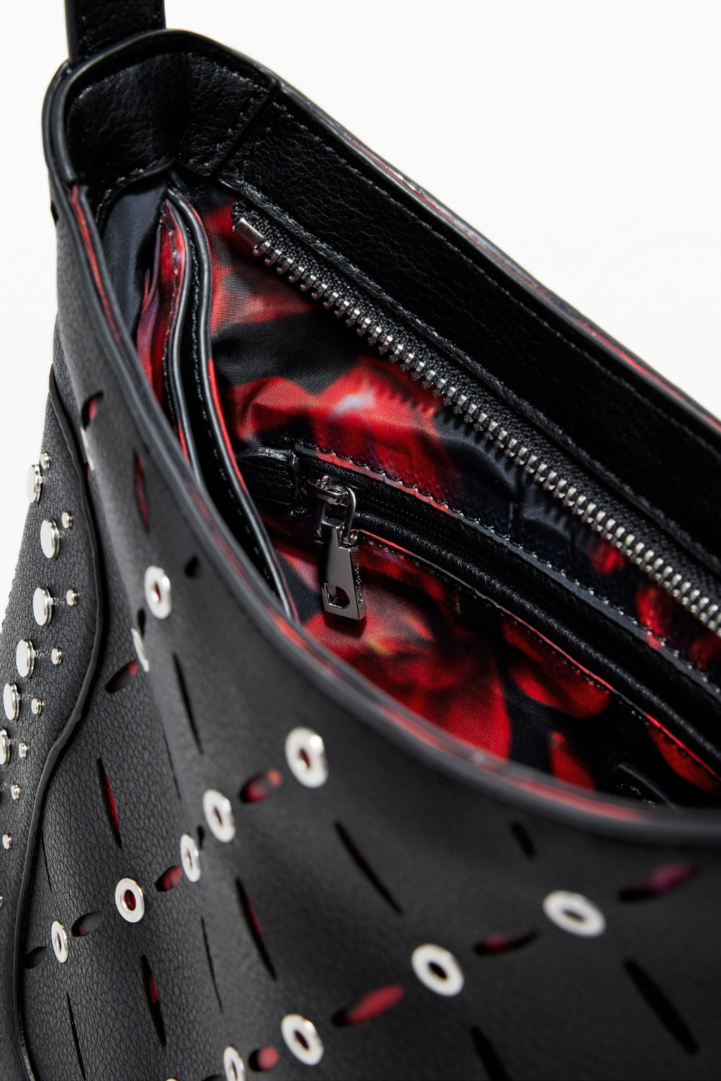 DESIGUAL Borsa Donna Nera a Tracolla Yankee Manaos con Borchie
