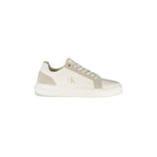 CALVIN KLEIN Scarpe Sneakers Uomo Bianche con Dettagli Grigi e Plantare Removibile