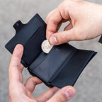 KLIK Mini with Coin Pocket Black Leather