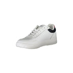 TOMMY HILFIGER Scarpe Sneakers Uomo Bianche in Pelle con Dettagli a Contrasto