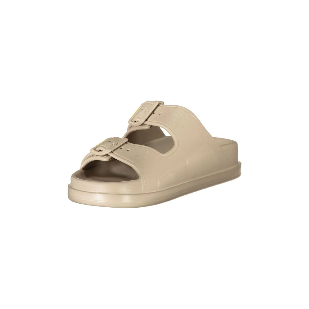 BLAUER Women's Beige Double Adjustable Buckle Slippers