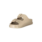 BLAUER Women's Beige Double Adjustable Buckle Slippers