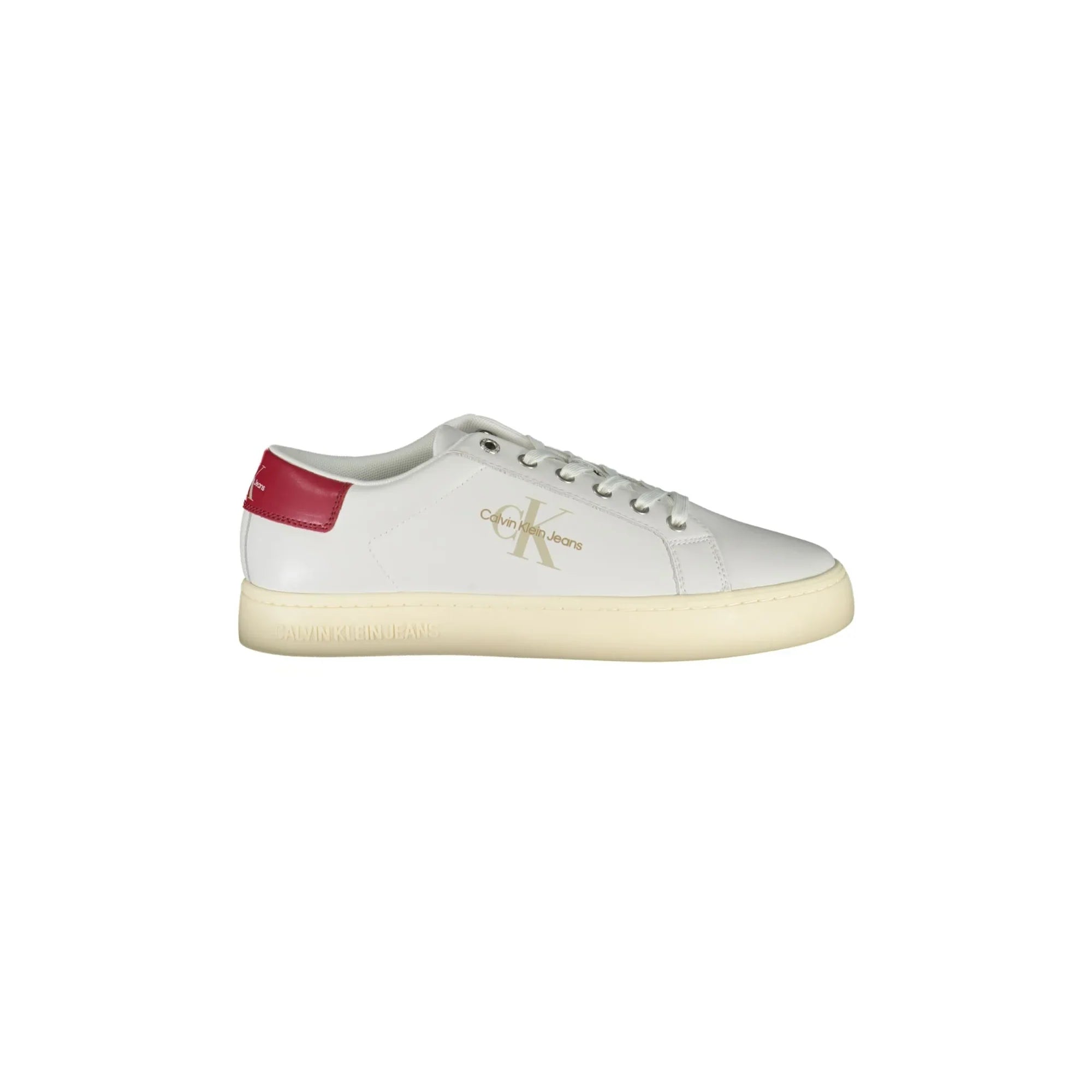 CALVIN KLEIN Men's White Sneakers with Contrast Details