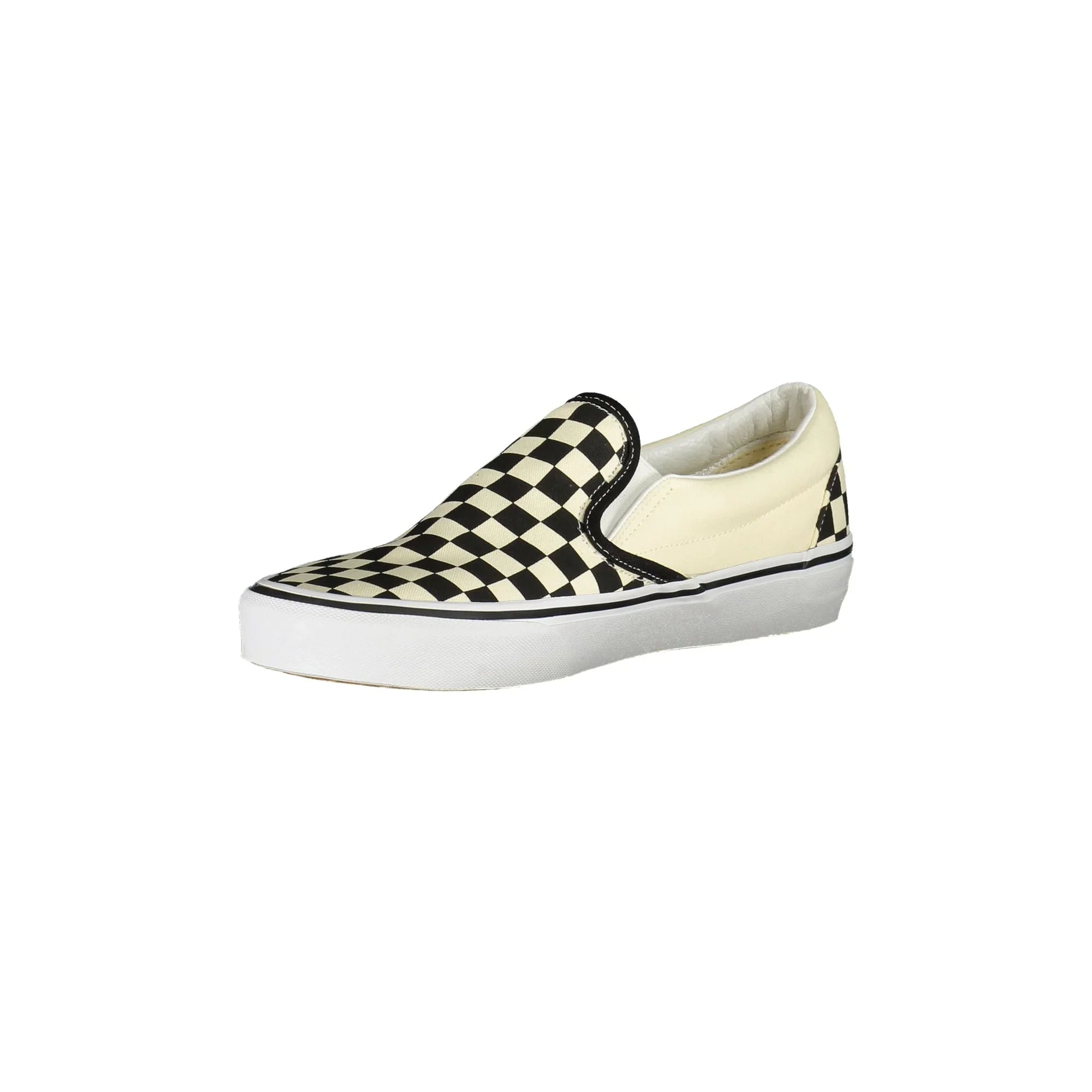 VANS Men's White Checkerboard Slip-On Sneakers with Elastic