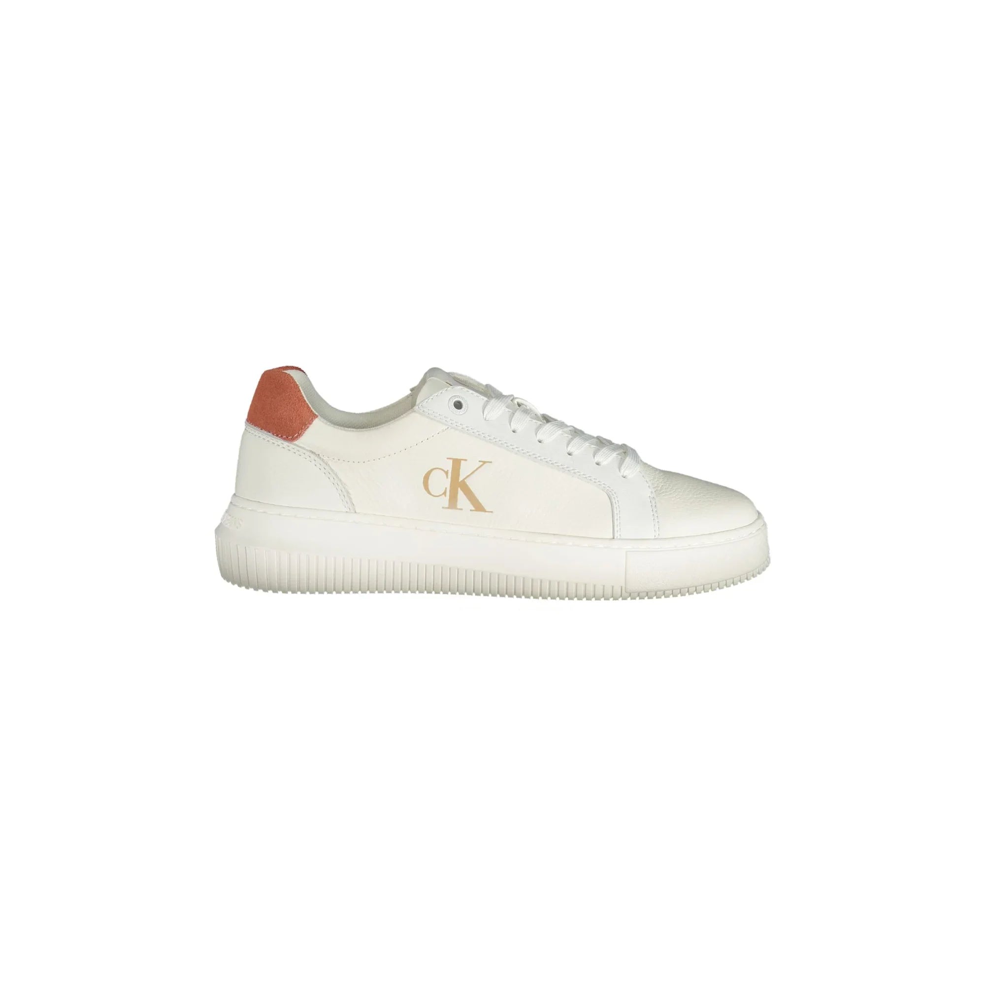 CALVIN KLEIN Women's White Sneakers with Pink Details