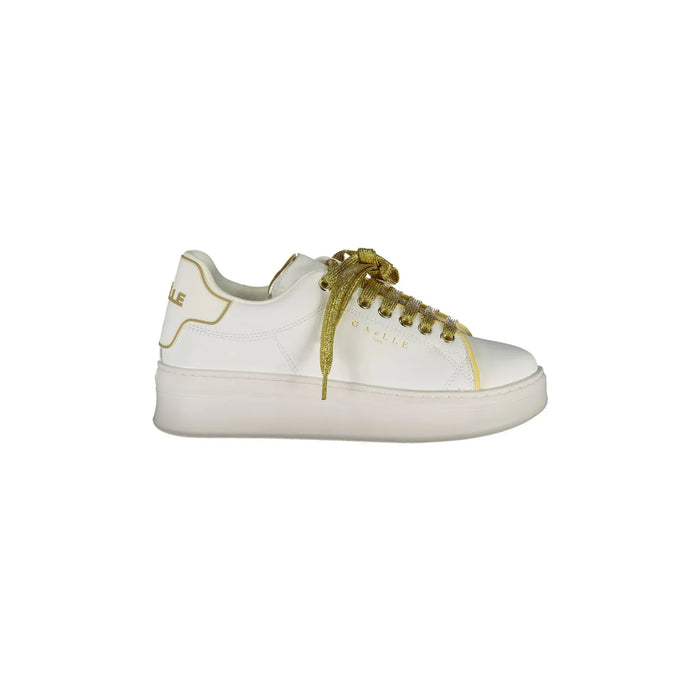 GAELLE PARIS Scarpe Sneakers Donna Bianche con Doppio Laccio Logato