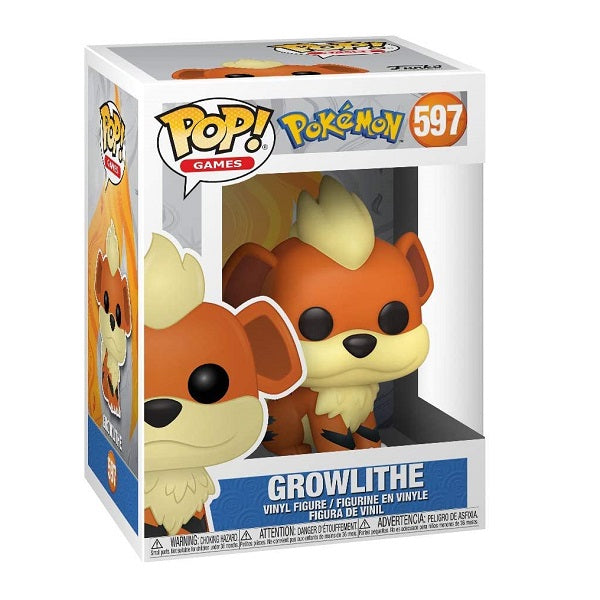 Funko Pop! Games Pokémon - (597) Growlithe Figure Vinyl Arcanine Fire Evo 9Cm