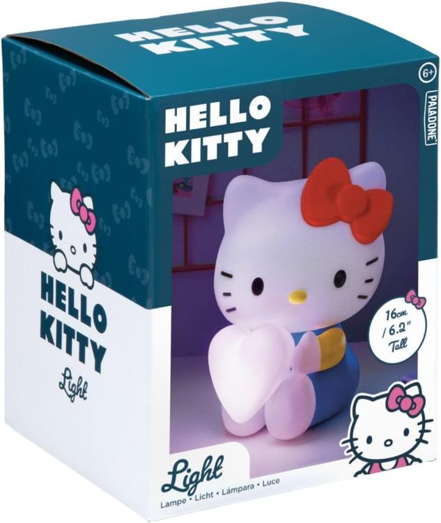 Paladone Hello Kitty Lamp with Heart 3D Lights for Table Desk Bedroom