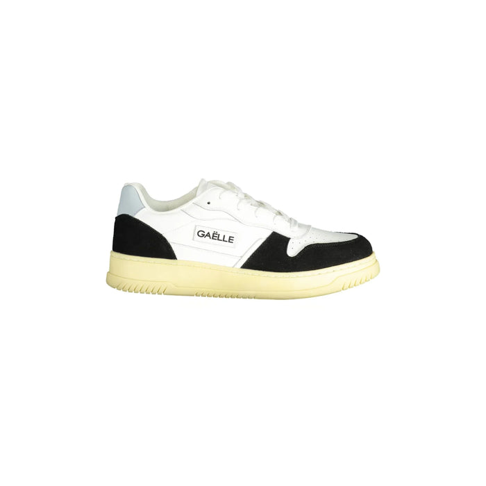 GAELLE PARIS Men's White Sneakers with Contrast Details and Logo