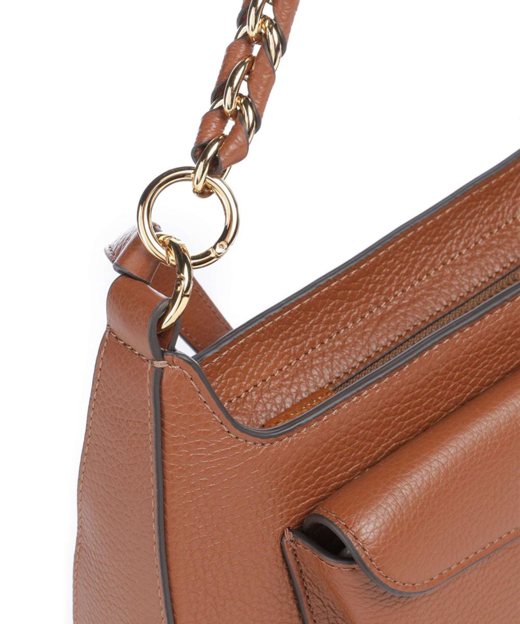 COCCINELLE Women's Brown Shoulder Bag, Made of Genuine Leather, Beat Generation
