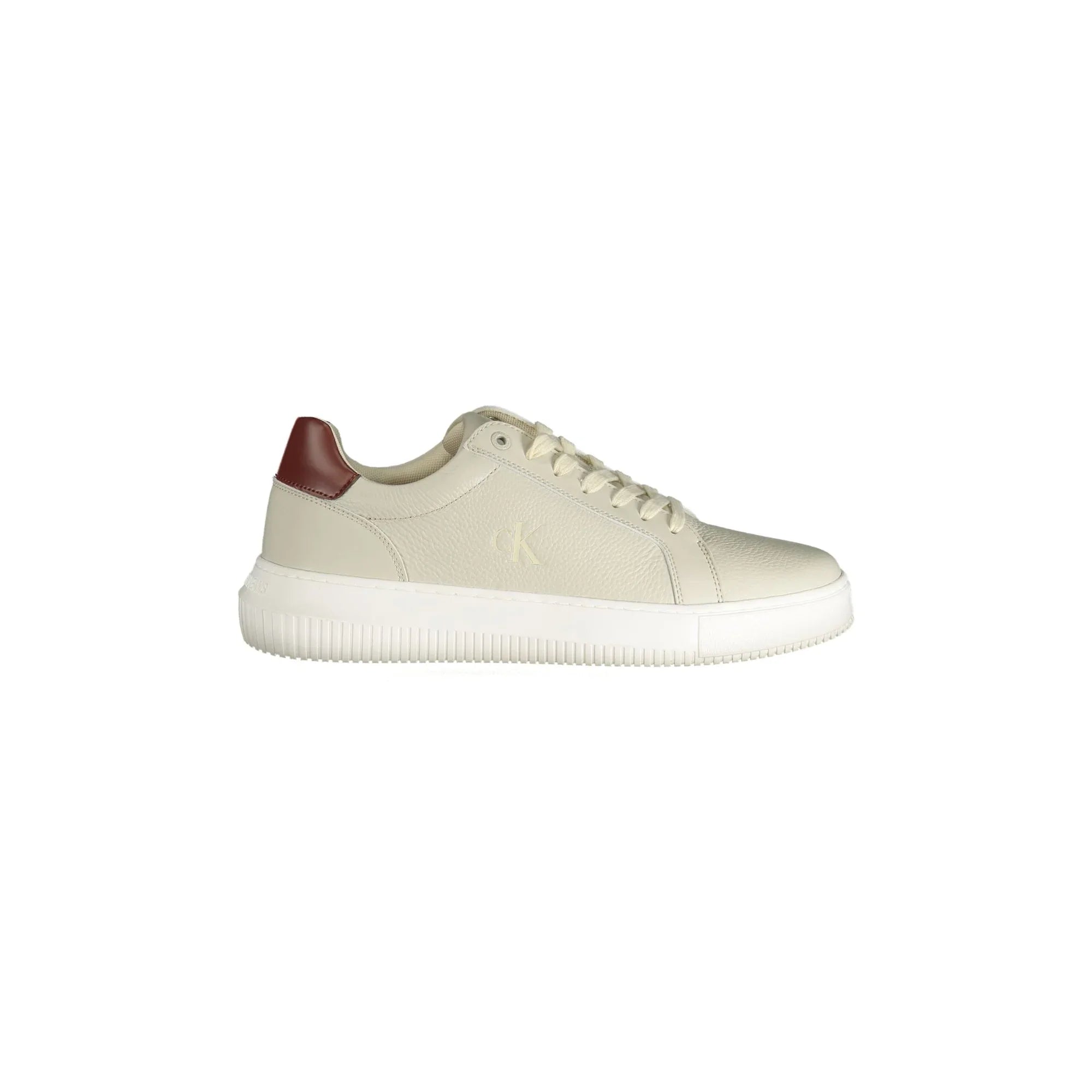 CALVIN KLEIN Men's Gray Sneakers with Brown Details