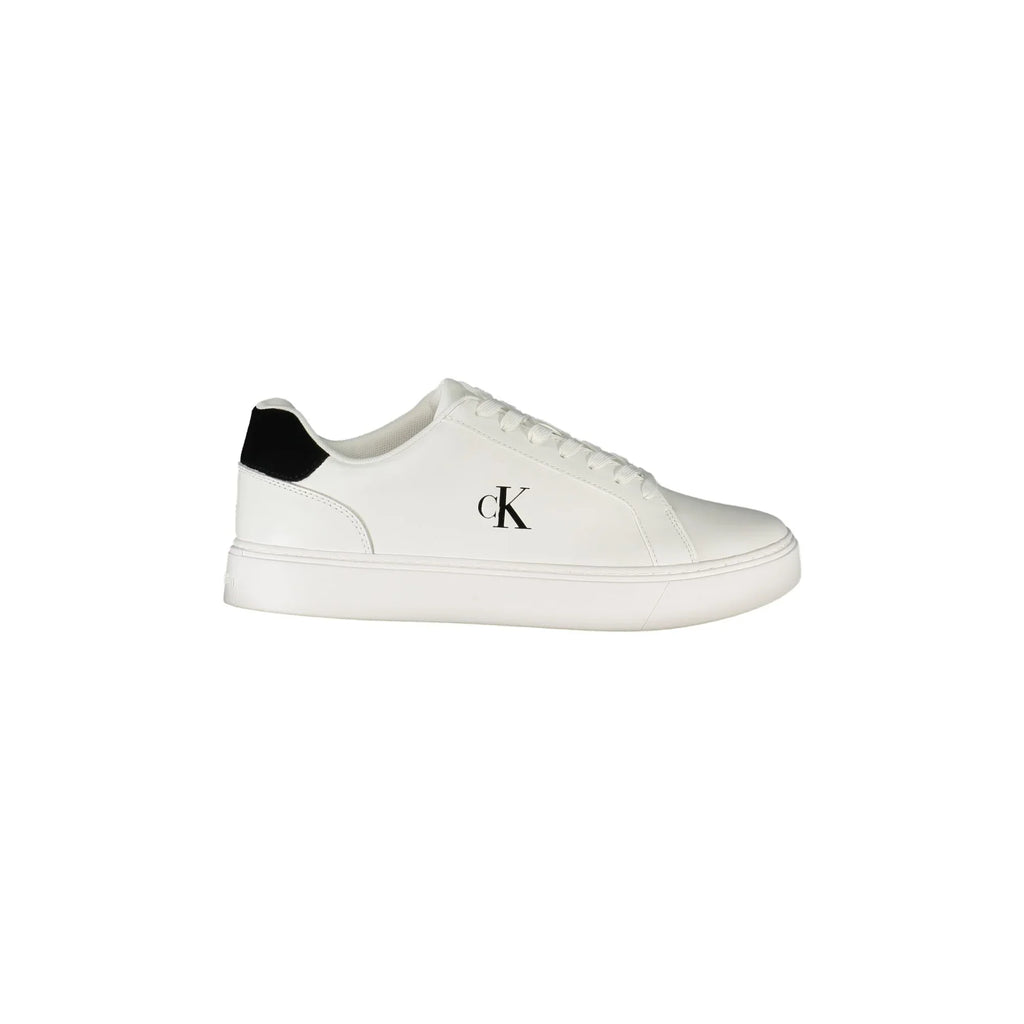 CALVIN KLEIN Sneakers Uomo Bianche con Lacci e Dettagli Neri