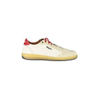 BLAUER Sneakers Uomo Bianche con Doppio Laccio e Dettagli Blu/Rosso