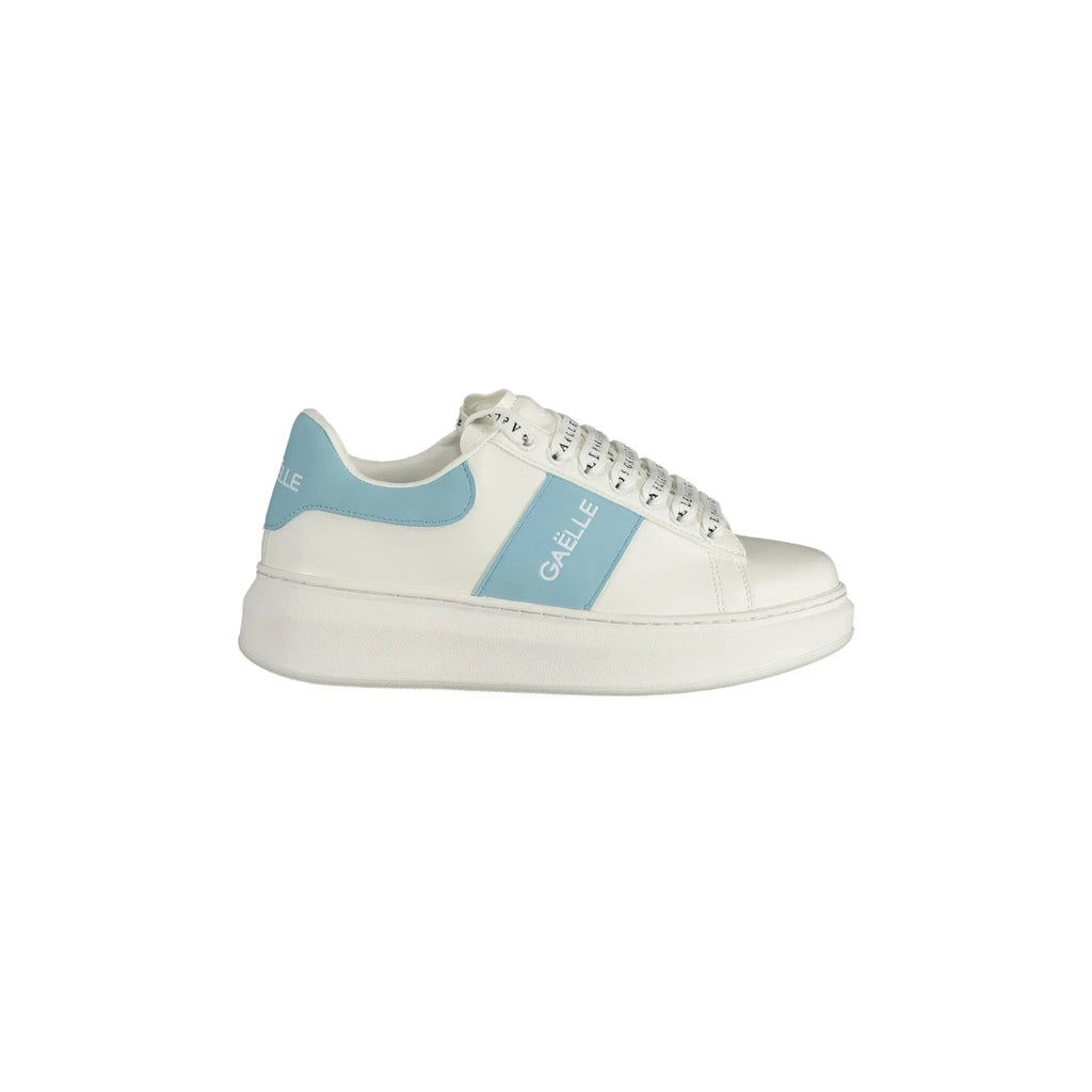 GAELLE PARIS Scarpe Sneakers Donna Bianche con Rialzo e Dettagli a Contrasto