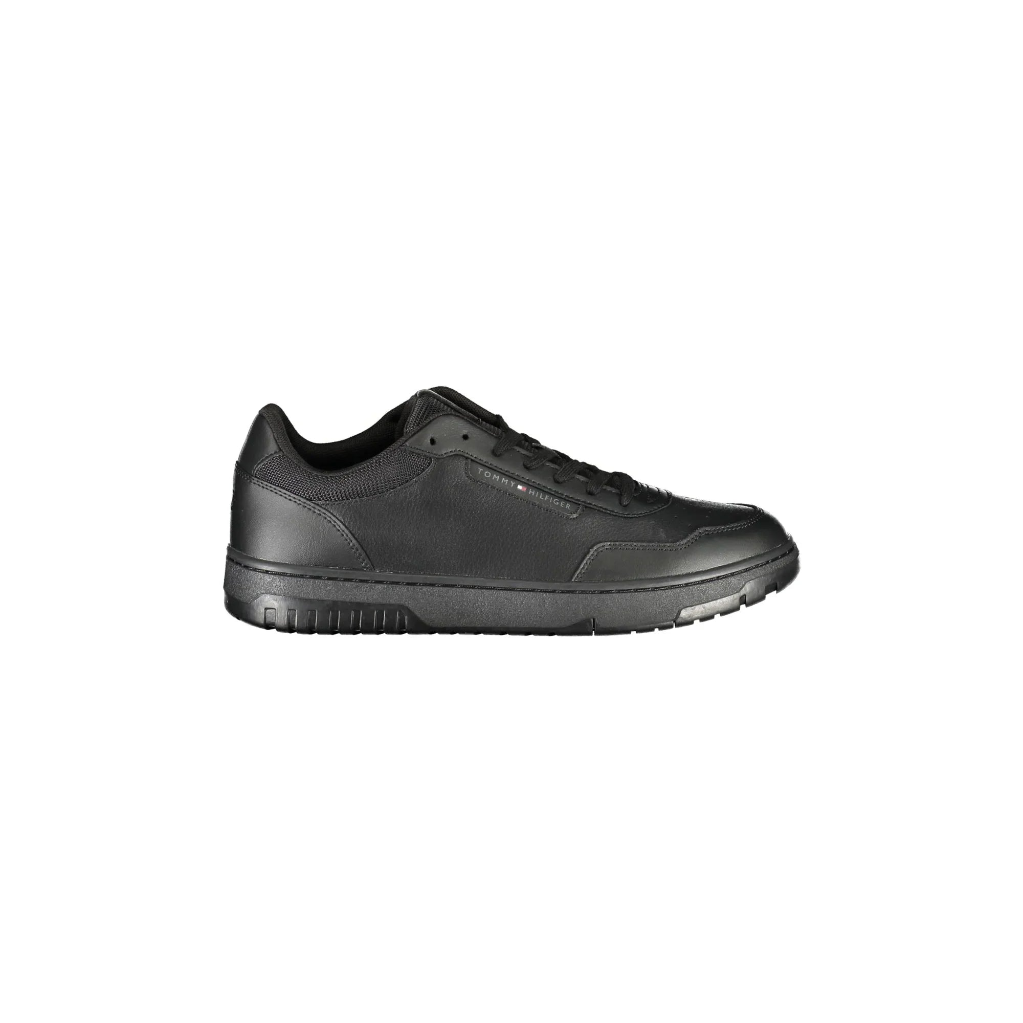 TOMMY HILFIGER Men's Black Sneakers with Logo and Removable Insole