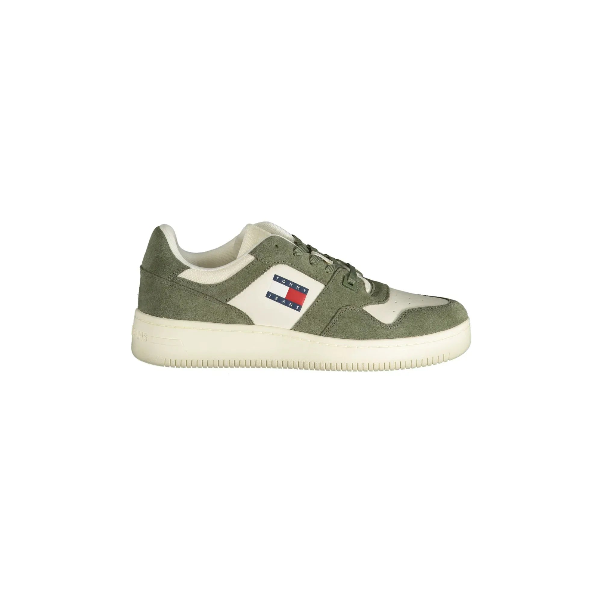 TOMMY HILFIGER Men's Green Sneakers with Contrast Details