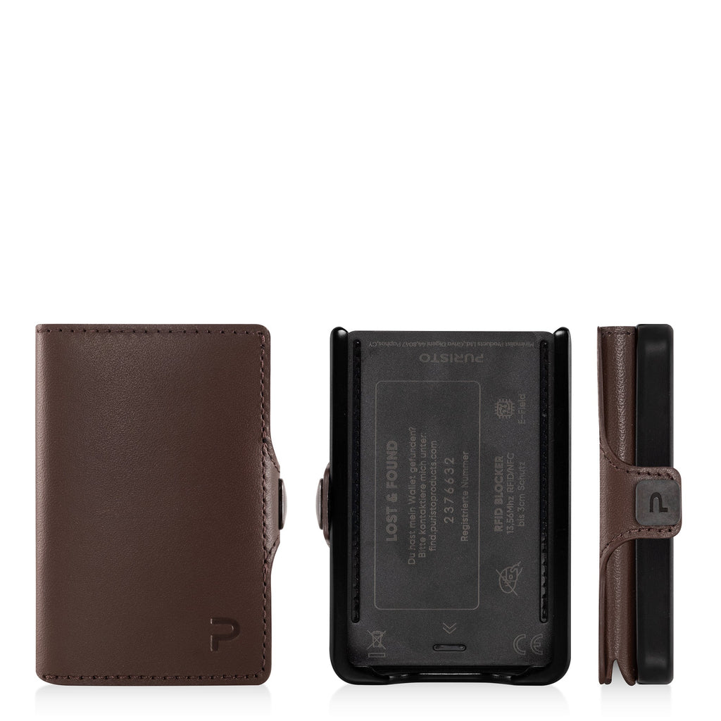 KLIK Mini with Coin Pocket Brown Leather