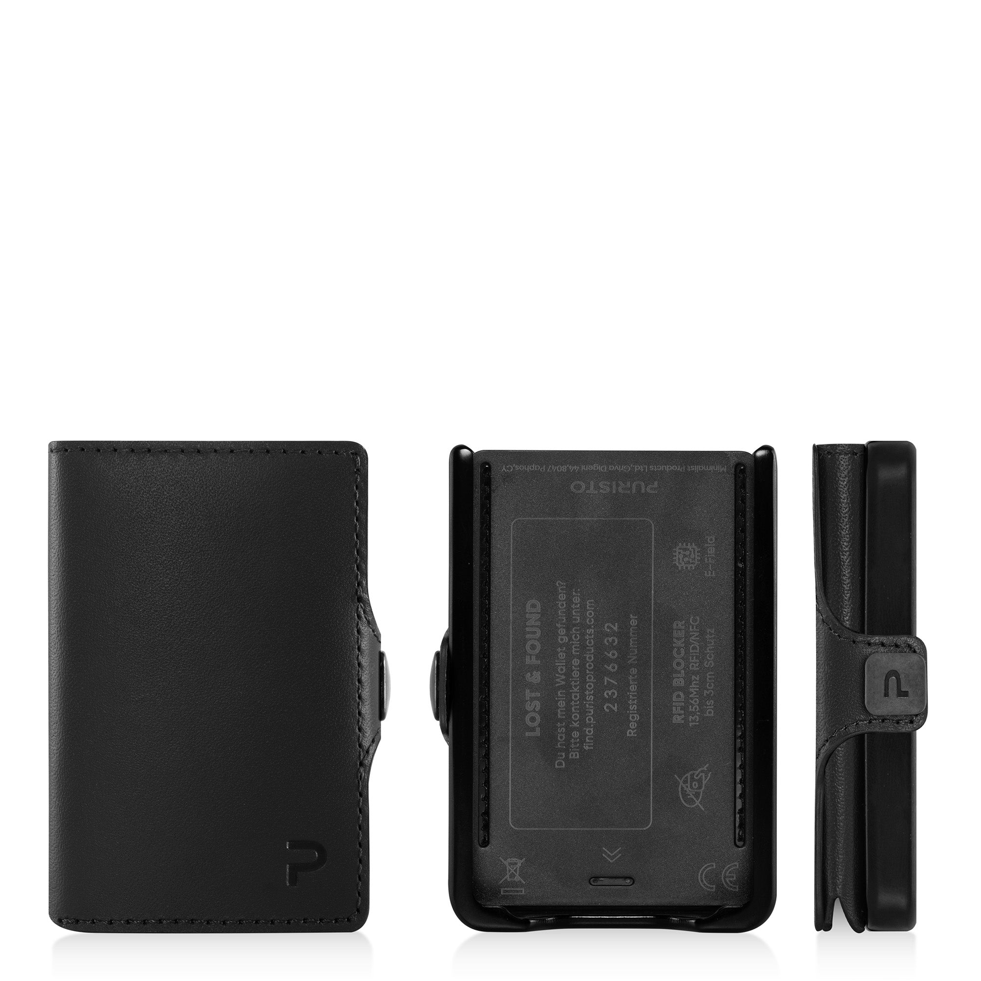 KLIK Mini with Coin Pocket Black Leather