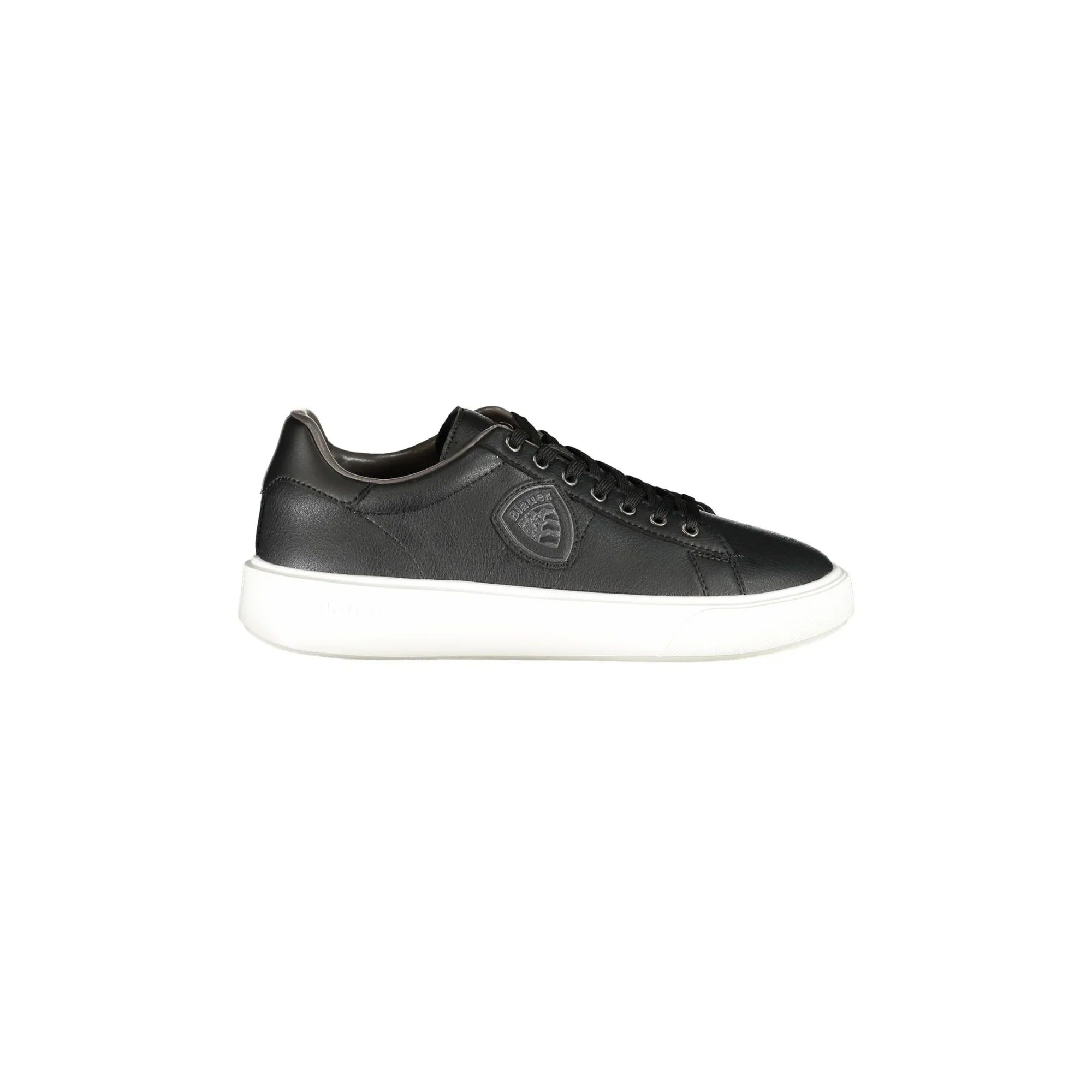 BLAUER Men's Black Athletic Shoes with Logo Applique