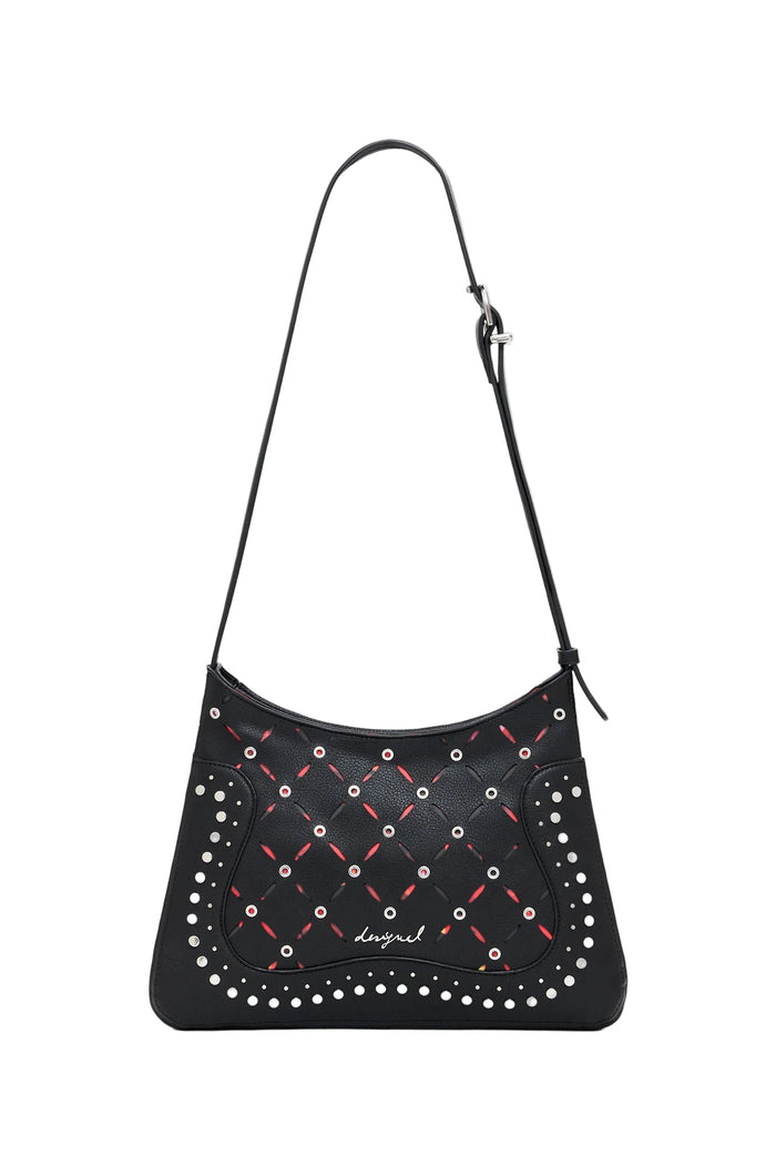 DESIGUAL Women's Black Yankee Manaos Crossbody Bag with Studs