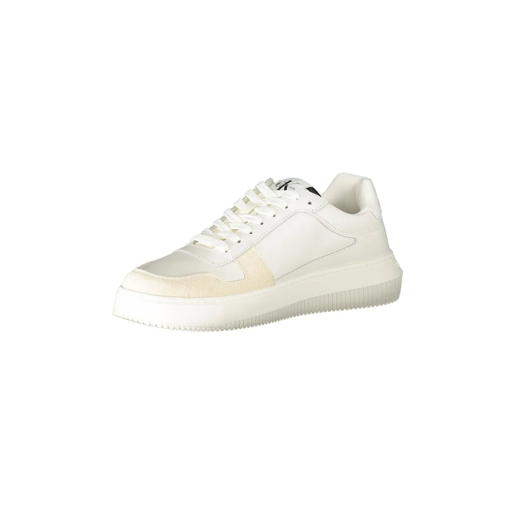 CALVIN KLEIN Scarpe Sneakers Uomo Bianche con Dettagli a Contrasto e Logo Stampato