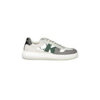 CALVIN KLEIN Scarpe Sneakers Uomo Bianche con Dettagli Grigio Verde e Nero