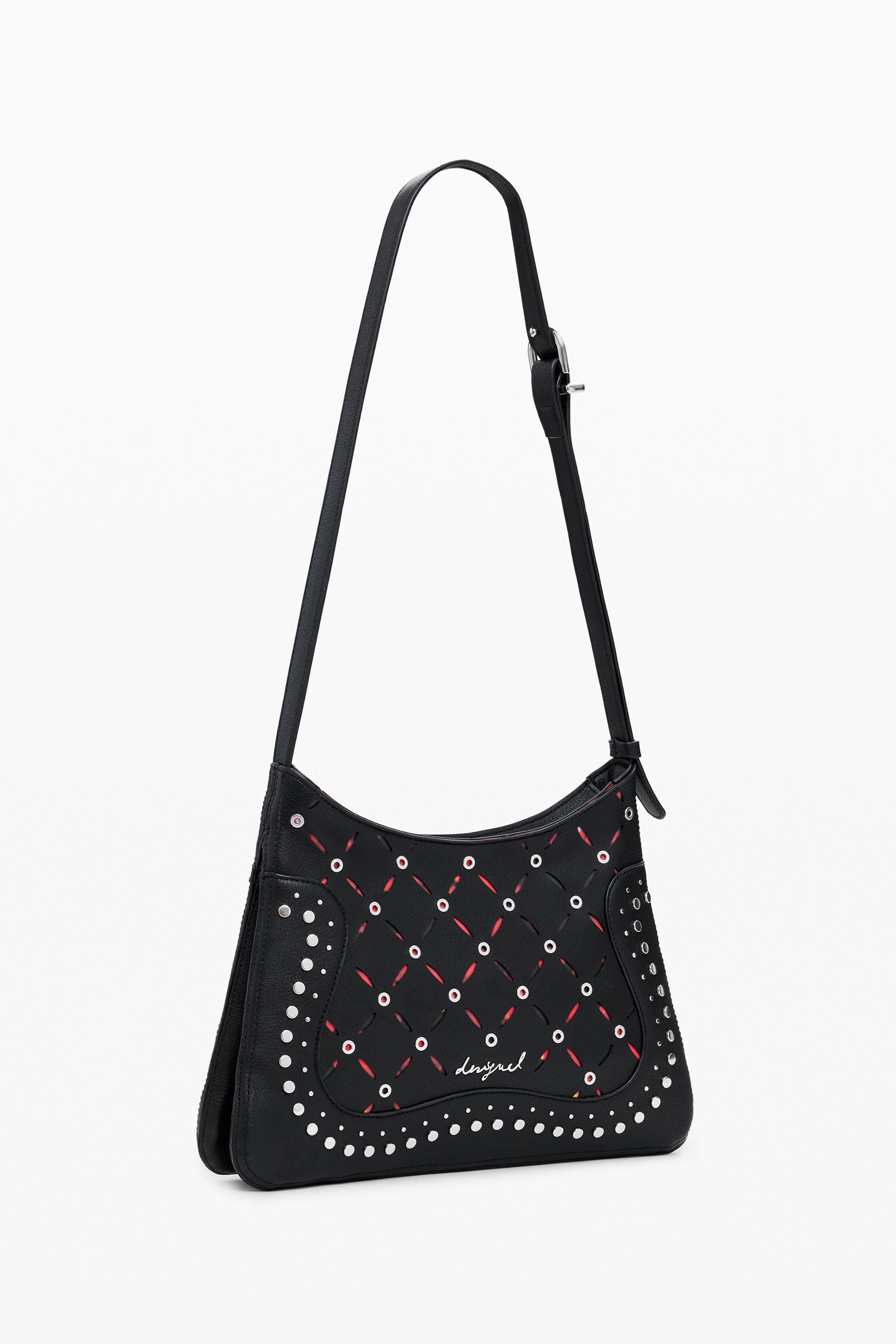 DESIGUAL Women's Black Yankee Manaos Crossbody Bag with Studs