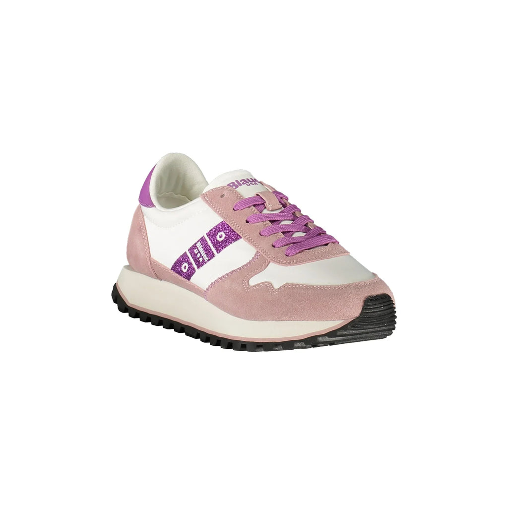 BLAUER Women's White Athletic Shoes with Contrast Details