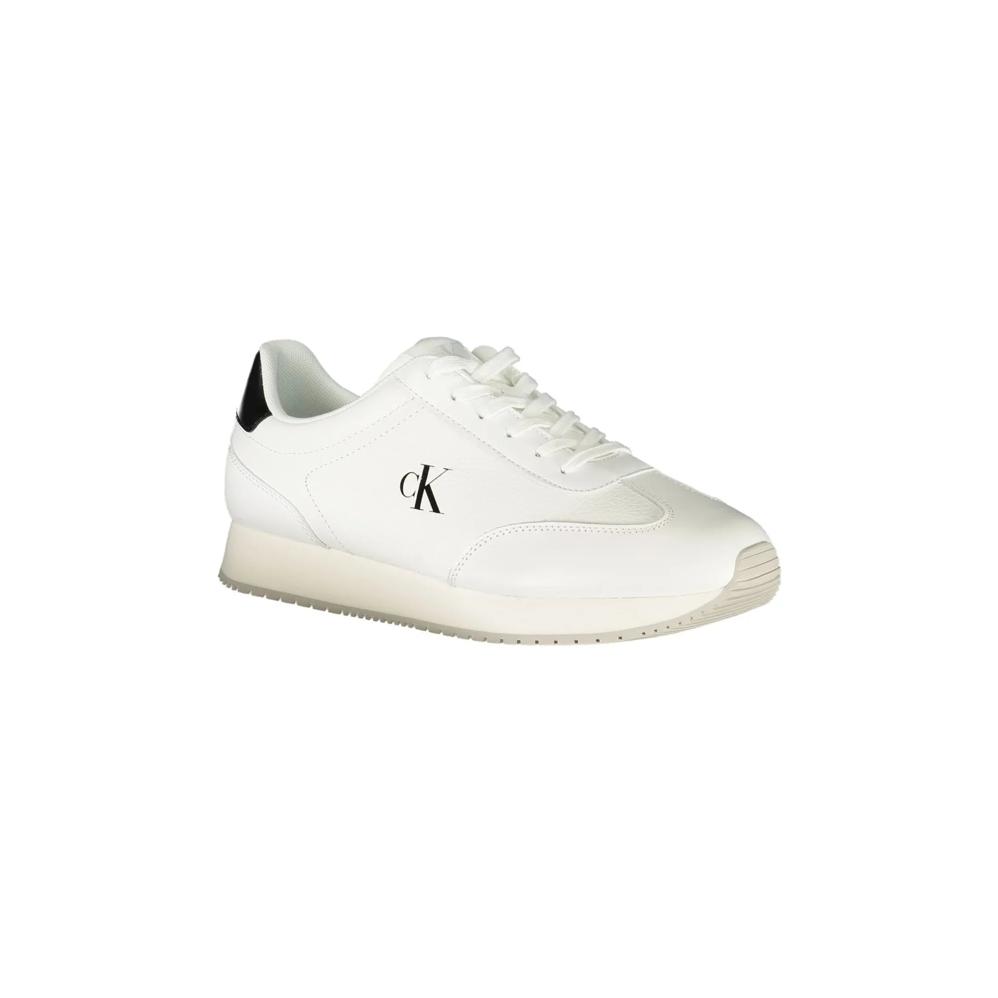 CALVIN KLEIN Men's White Sneakers with Black Details and Logo
