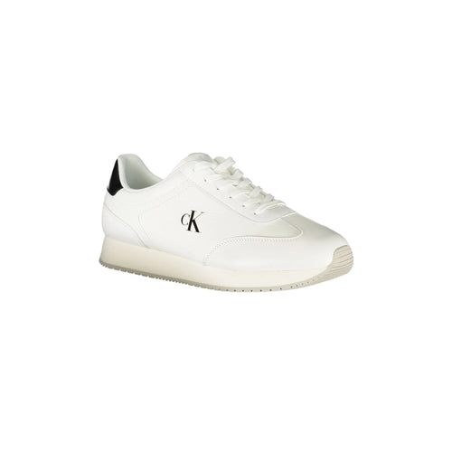 CALVIN KLEIN Men's White Sneakers with Black Details and Logo