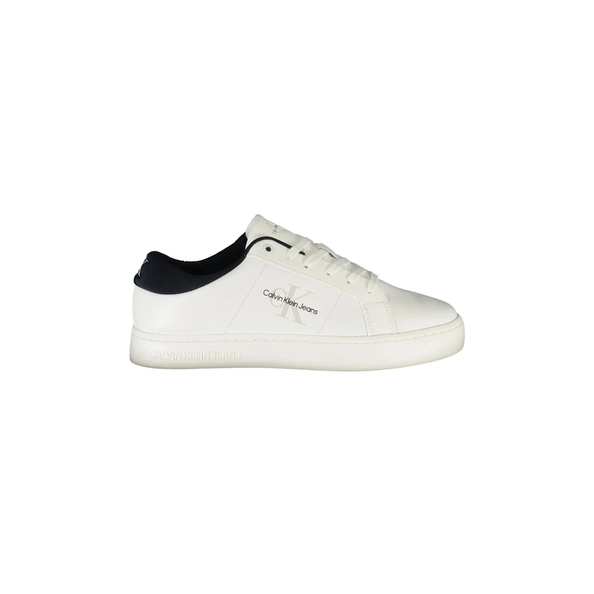 CALVIN KLEIN Men's White Sneakers with Blue Details