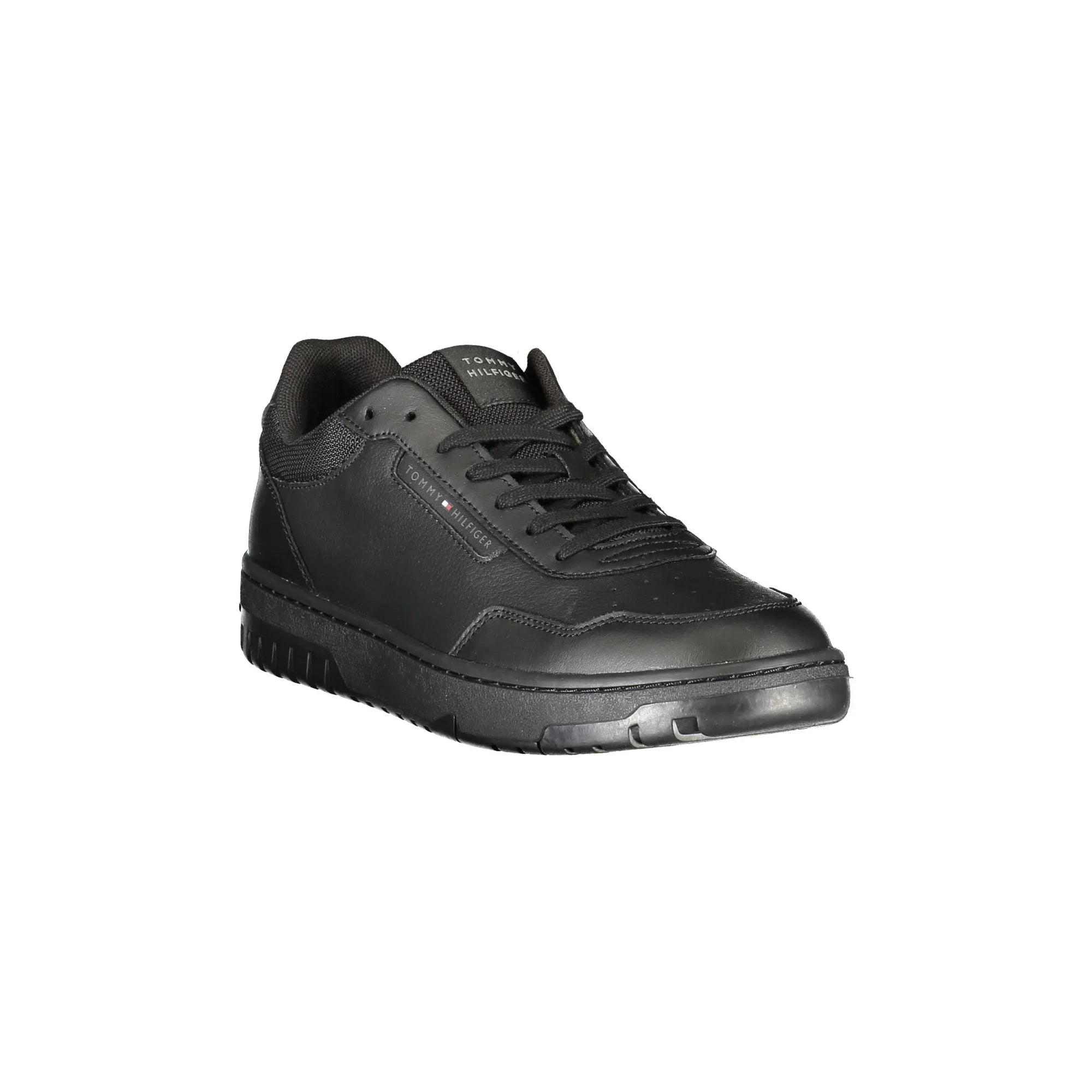 TOMMY HILFIGER Men's Black Sneakers with Logo and Removable Insole