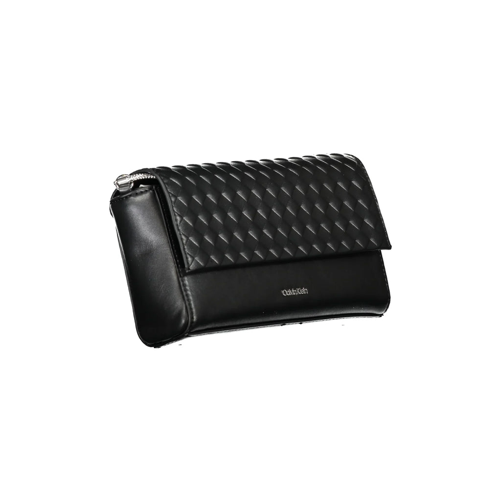 Calvin Klein Women's Black Crossbody Bag with Chain and Contrast Details