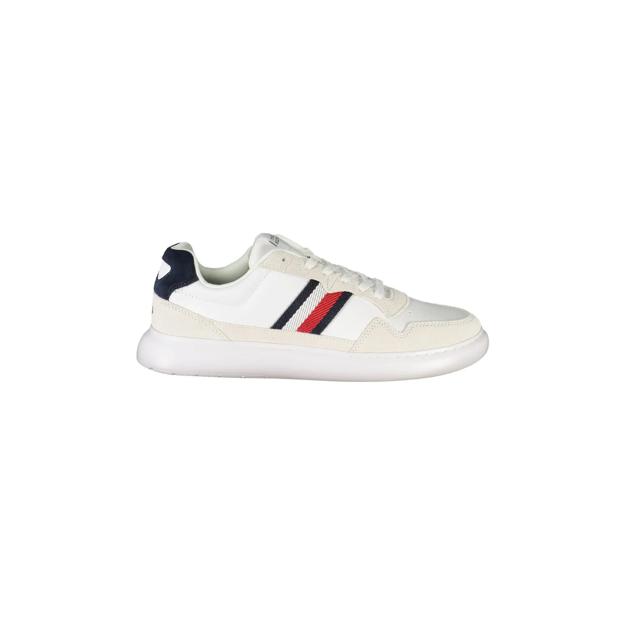 TOMMY HILFIGER Men's White Sport Shoe with Embroidery and Removable Footbed