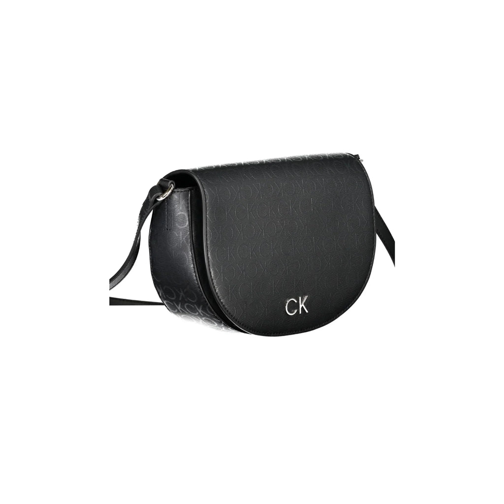Calvin Klein Women's Black Shoulder Bag with Internal Pocket and Magnetic Closure