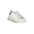 GAELLE PARIS Women's White Lace-Up Sneakers with Logo