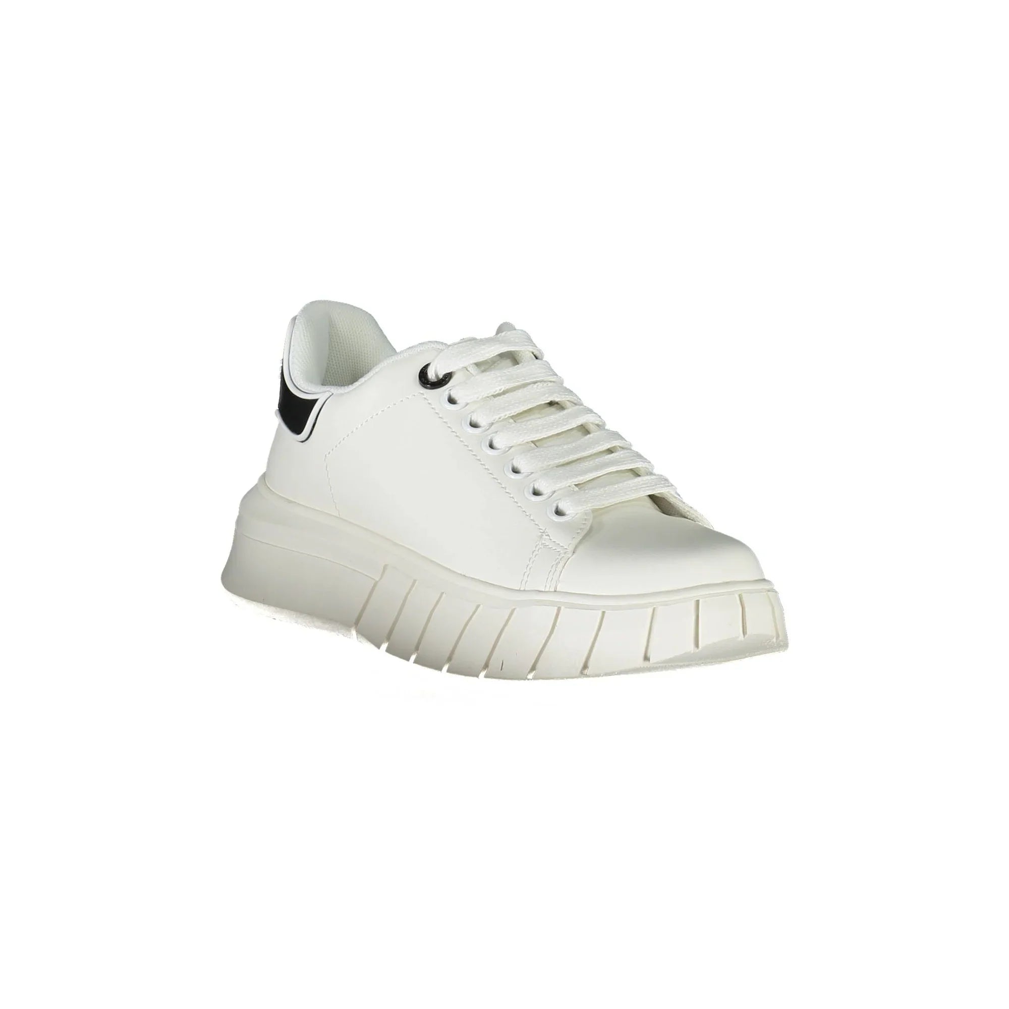 GAELLE PARIS Women's White Lace-Up Sneakers with Logo