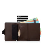 KLIK Mini with Coin Pocket Brown Leather