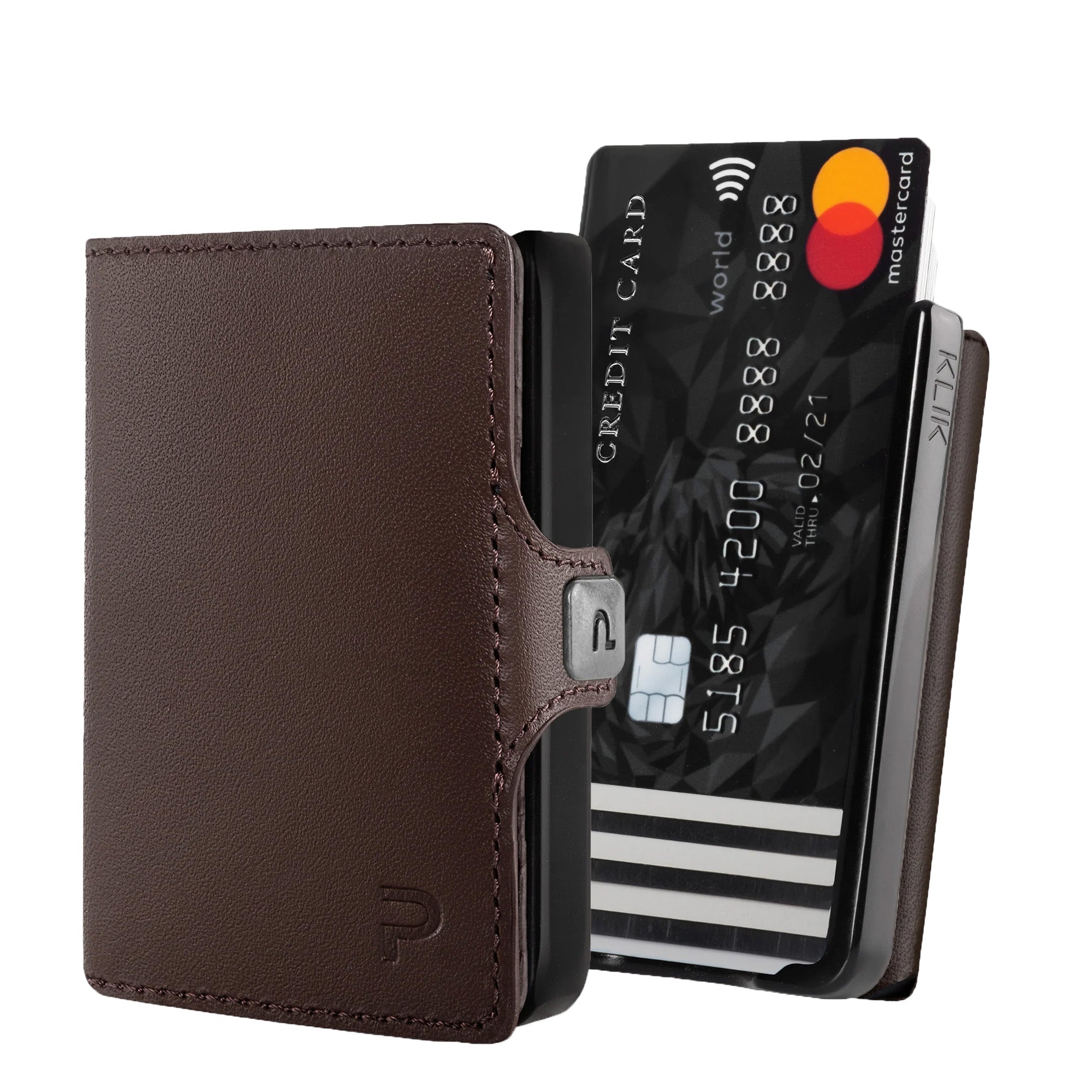 KLIK Minimal SLIM without coin pocket Brown Leather