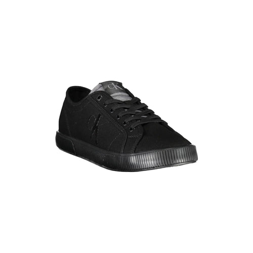 CALVIN KLEIN Men's Black Sports Shoes with Print and Details