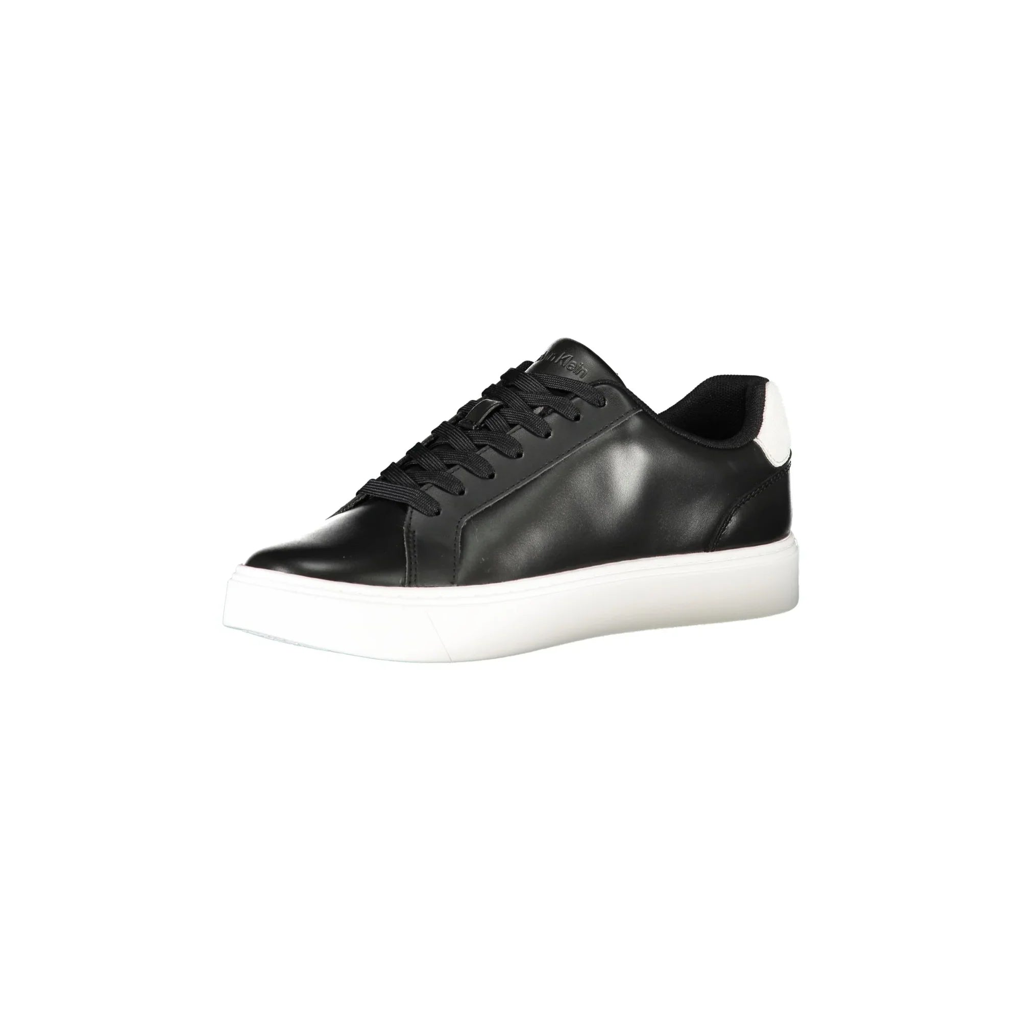 CALVIN KLEIN Men's Black Lace-up Sneakers with White Details