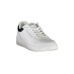 TOMMY HILFIGER Scarpe Sneakers Uomo Bianche in Pelle con Dettagli a Contrasto