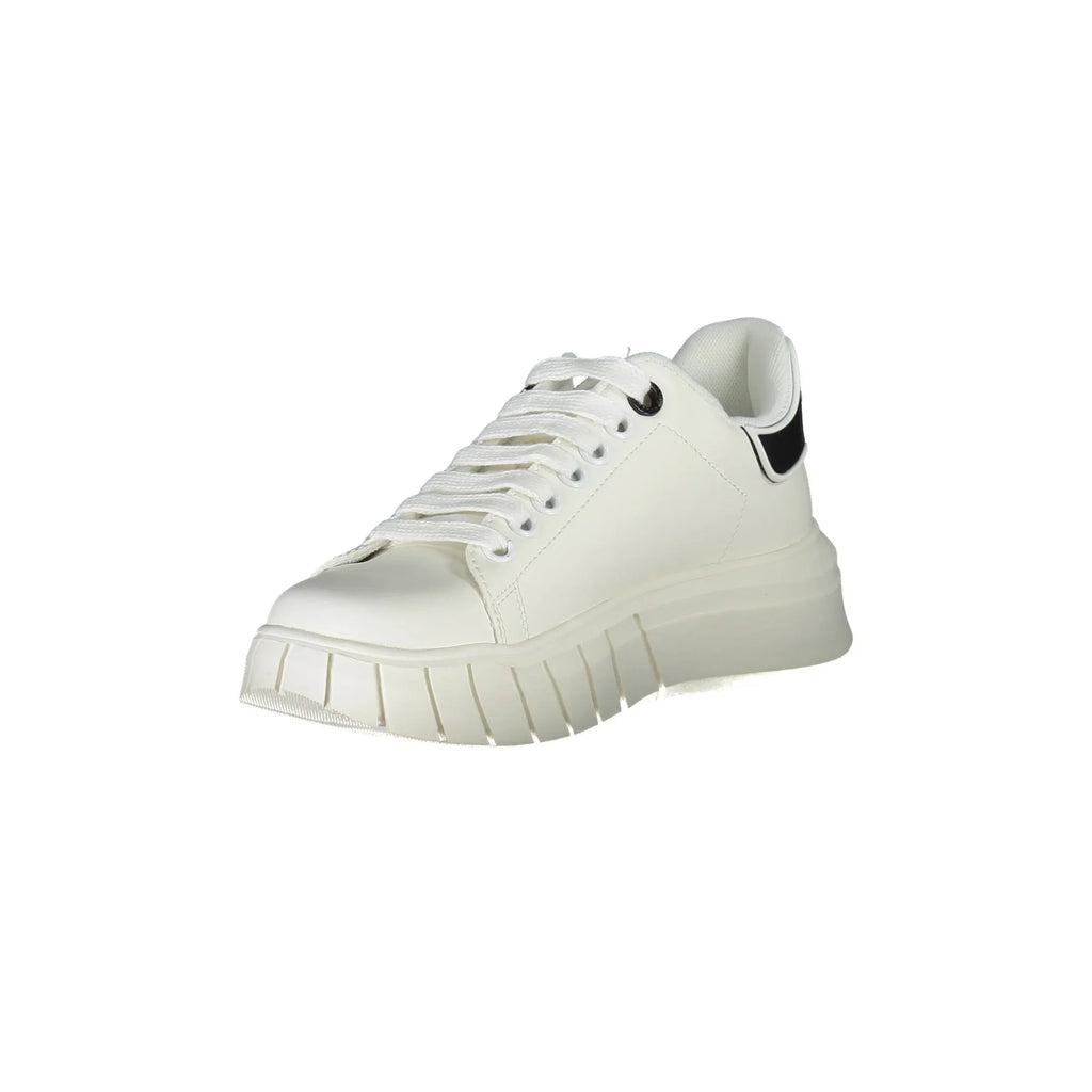 GAELLE PARIS Women's White Lace-Up Sneakers with Logo