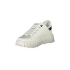 GAELLE PARIS Women's White Lace-Up Sneakers with Logo