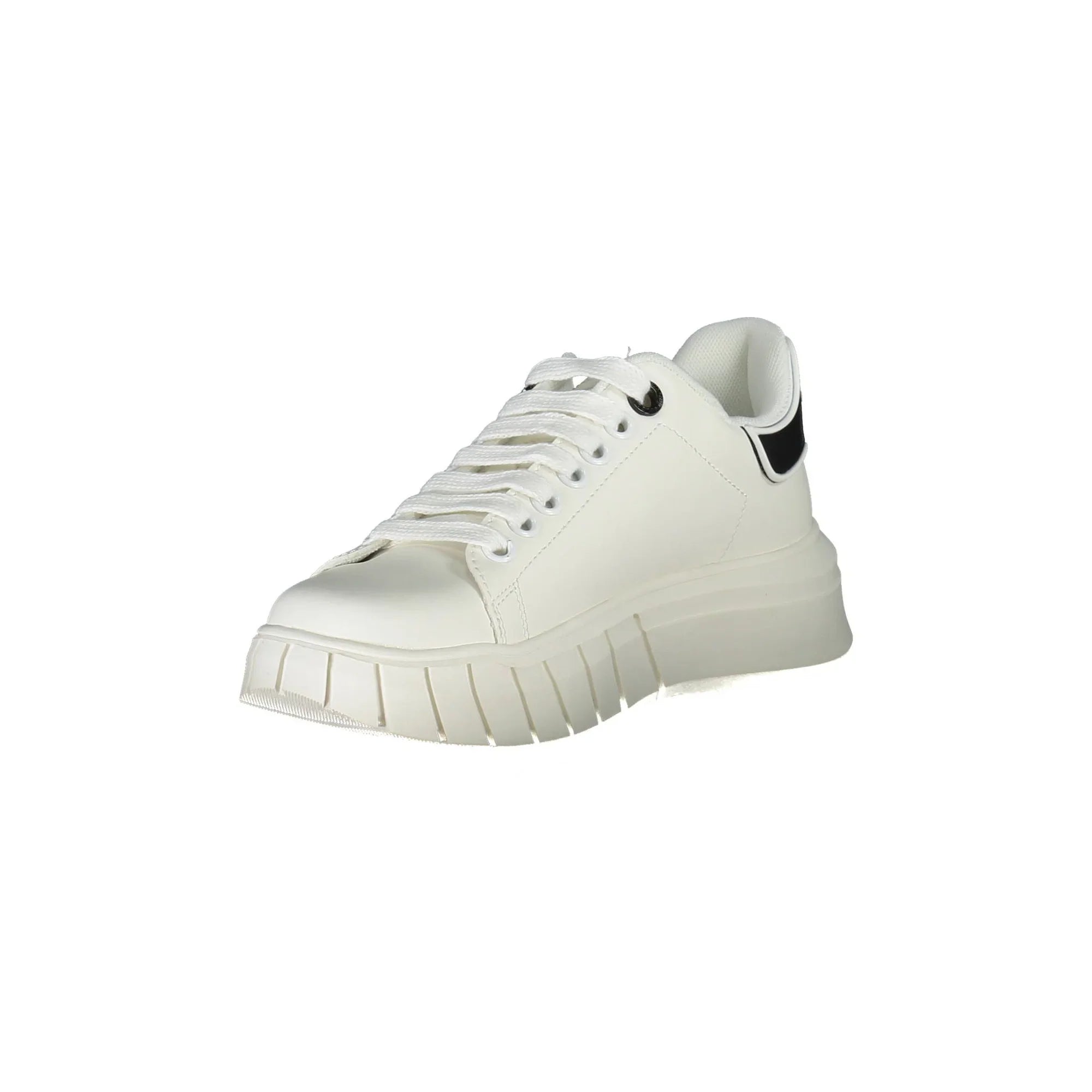GAELLE PARIS Women's White Lace-Up Sneakers with Logo