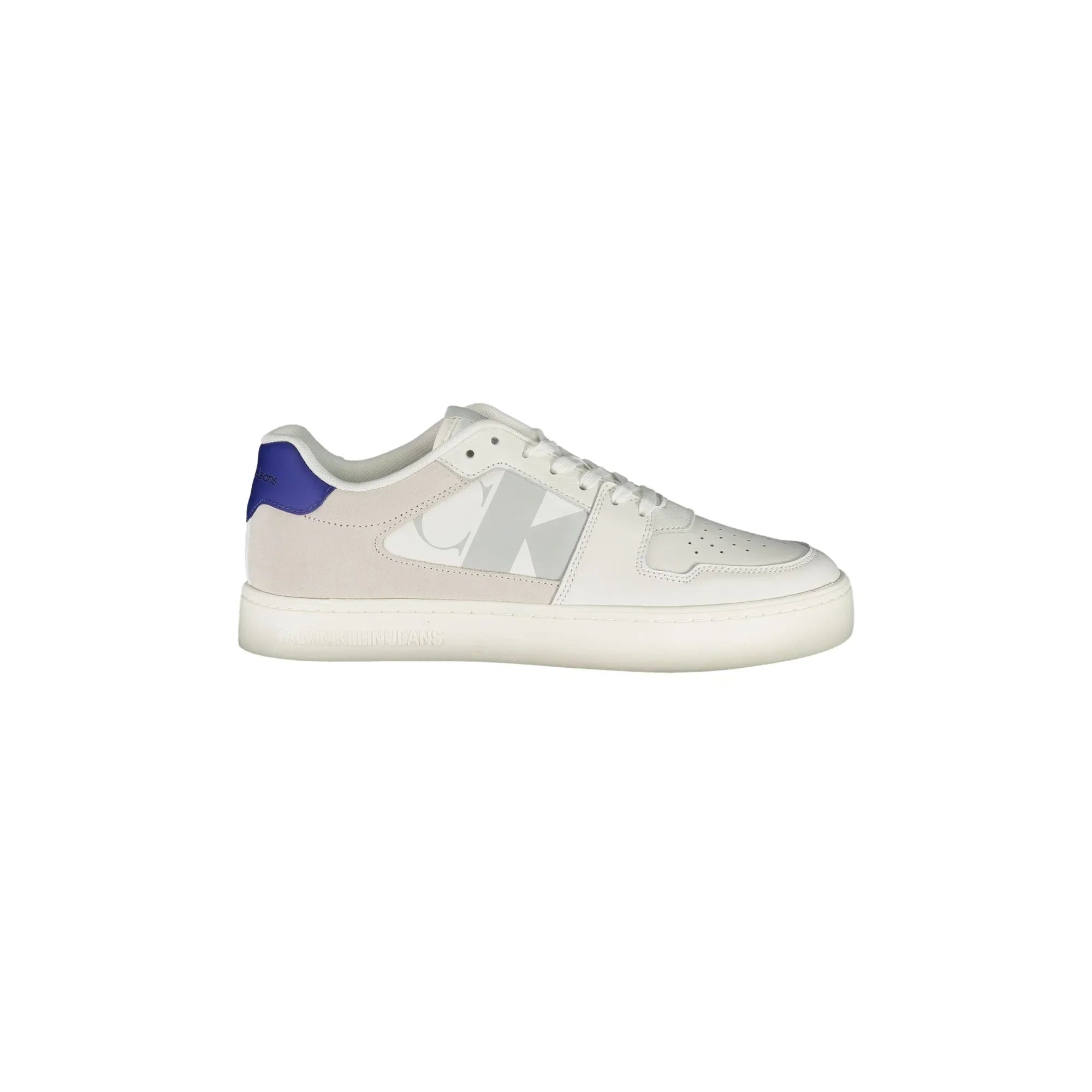 CALVIN KLEIN Men's White Sneakers with Contrast Details