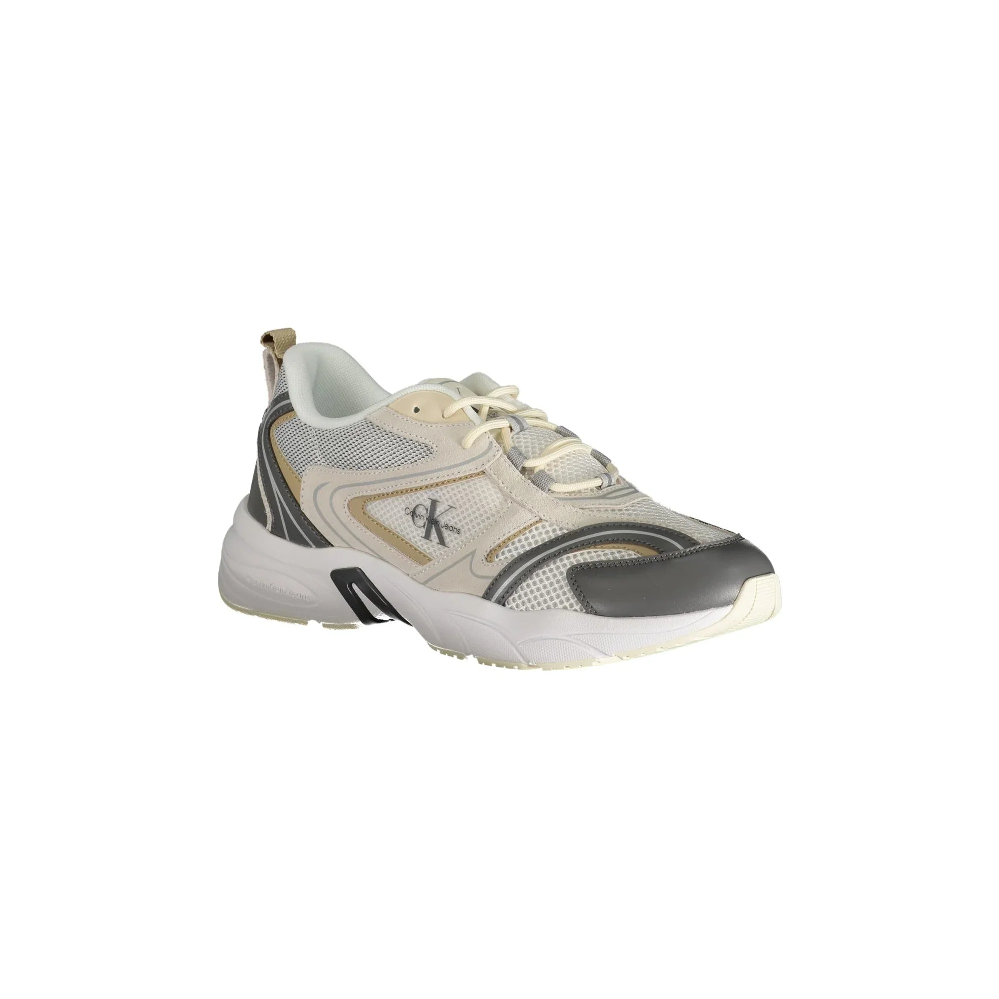 CALVIN KLEIN Men's Beige Sneakers with Contrast Details
